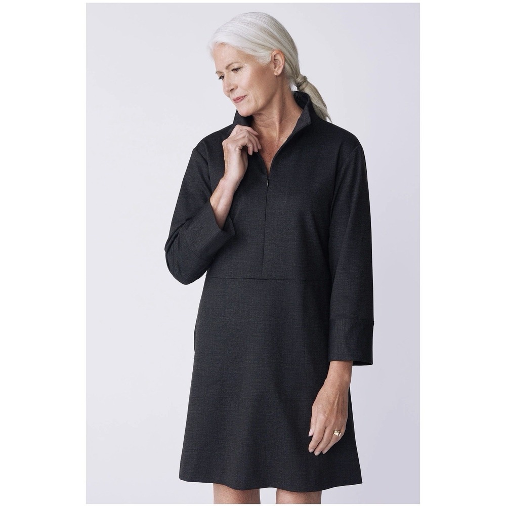 Kal Rieman Harper Ponte Knit Zip Dress Minimalist Quiet Luxury Size Medium